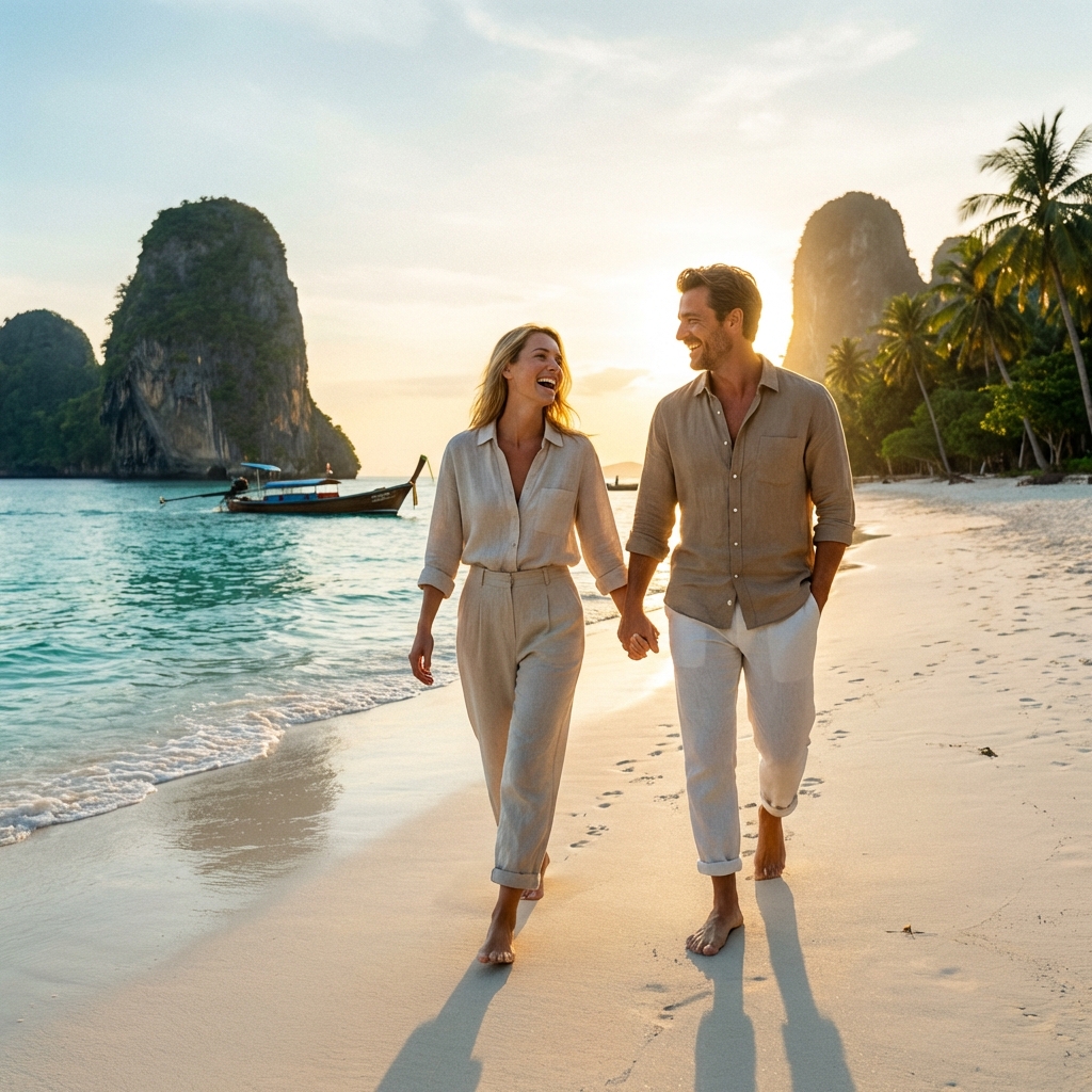 Beautiful Thai landscape with blossoms, representing the romantic and vibrant culture of Thailand